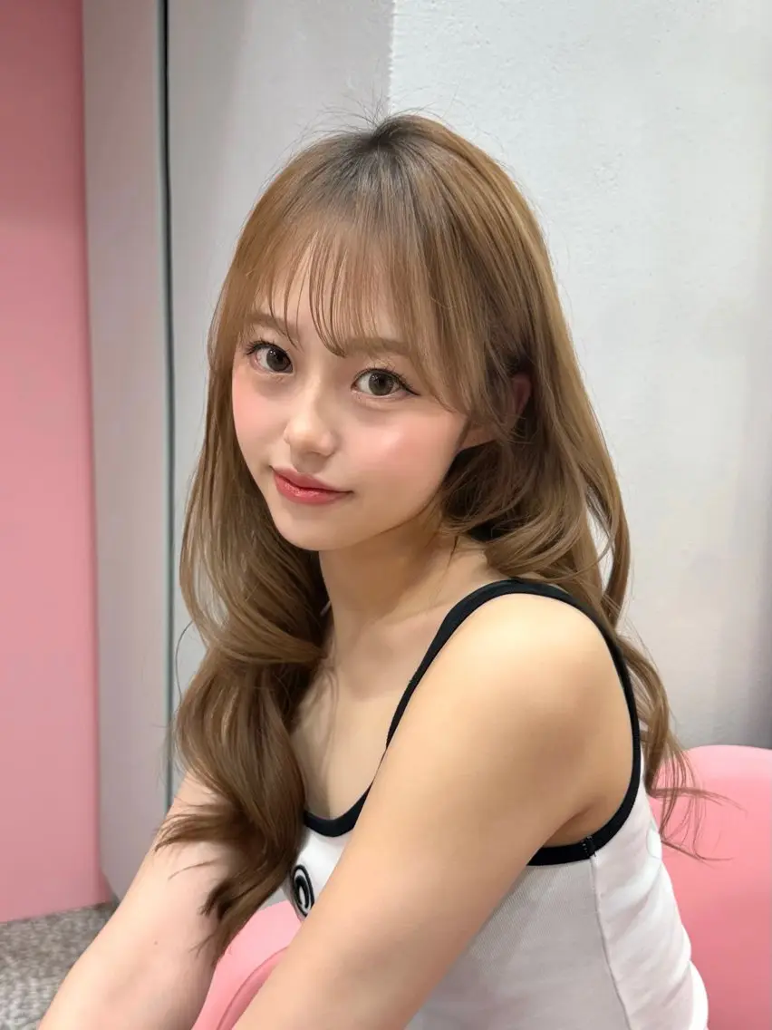 セミロング カラー ベージュカラー ブリーチ ブラウンカラー チョコレートブラウン 透明感カラー ヘアカラー 渋谷/韓国ヘア/ 顔まわり♡Ayakaのヘアスタイル
