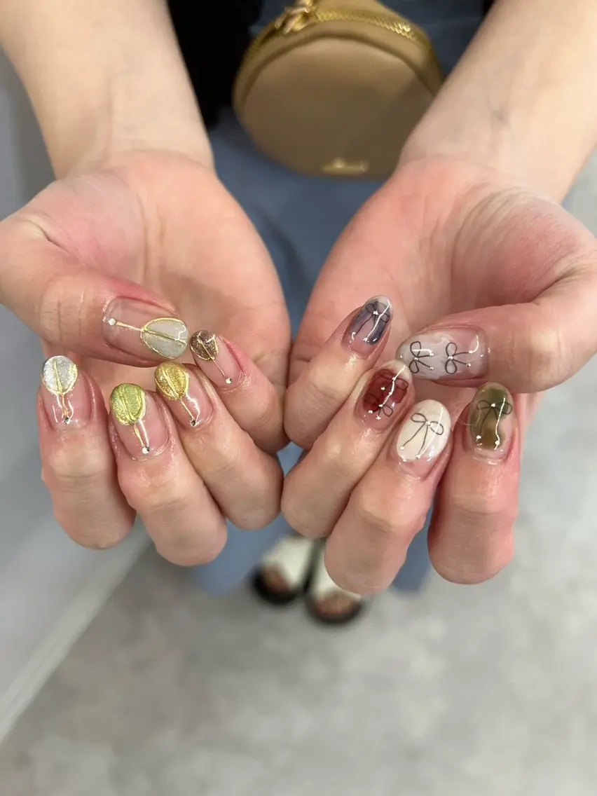 ネイル ジェルネイル マグネットネイル ミラーネイル ニュアンスネイル パラジェル ハンドネイル ハンドケア Bana_ Nailのネイルデザイン
