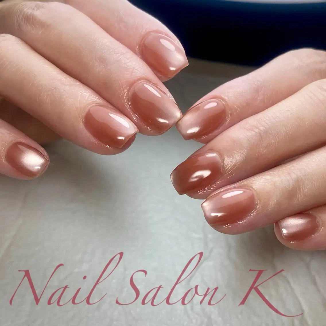 ネイル マグネットネイル ピンク ハンドネイル Nail Salon K 🧸美爪育成のネイルデザイン