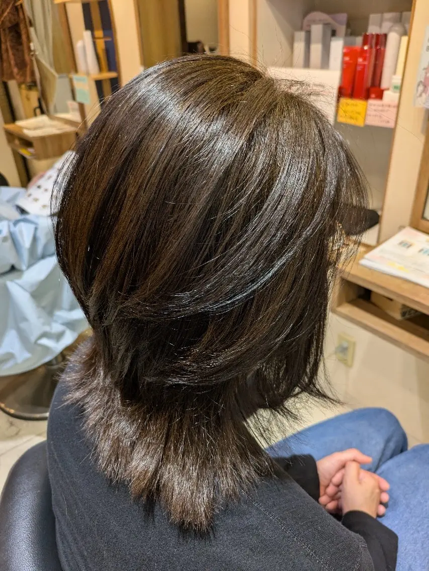 ミディアム ボブ くびれヘア 塚原 友紀子のヘアスタイル
