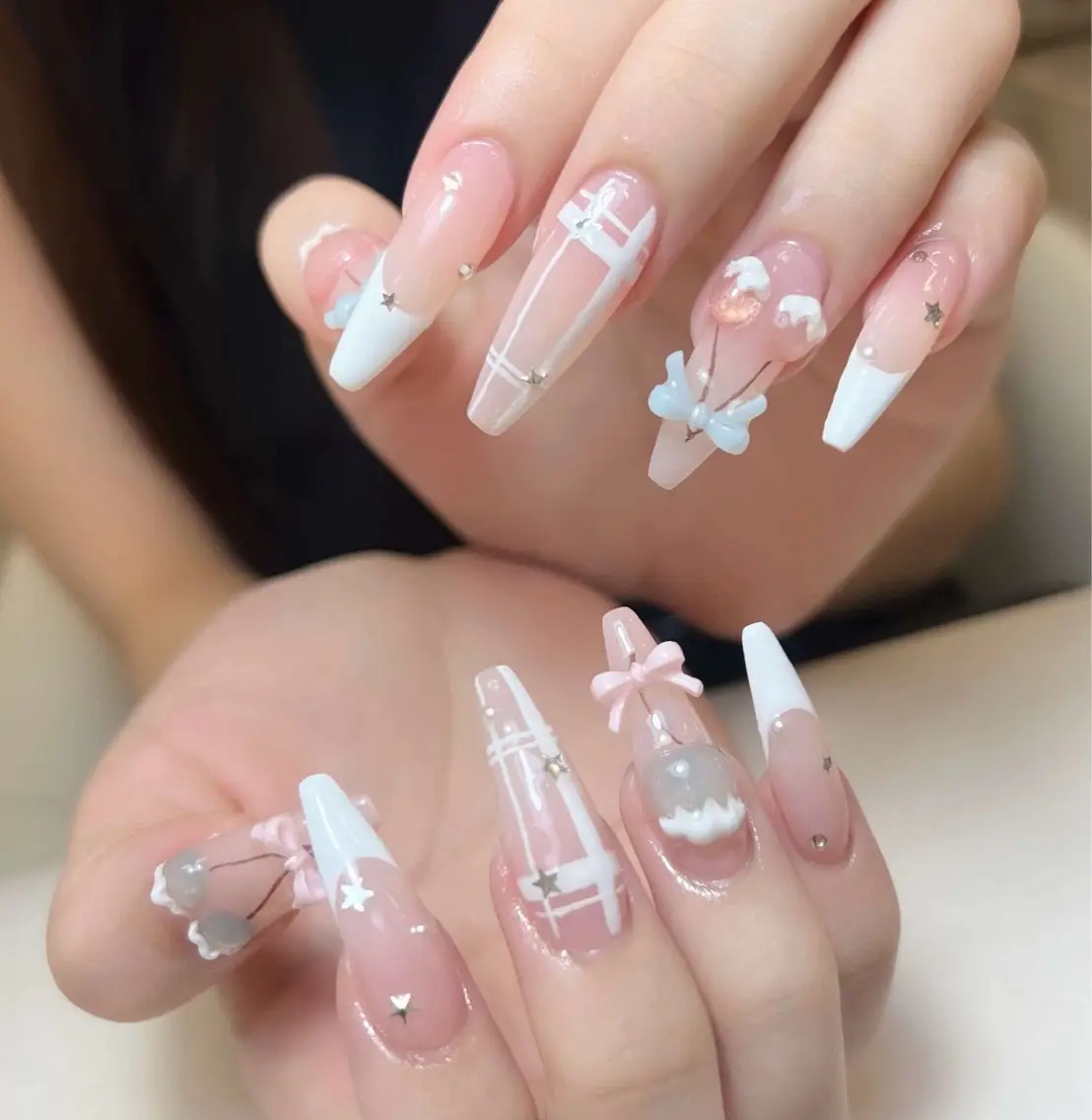 ネイル チークネイル 長さ出し フットネイル マグネットネイル 持ち込み ハンドネイル ANH NAIL ゴテゴテ専門店💎のネイルデザイン