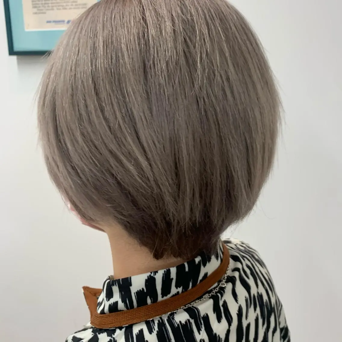 ショート カラー ブリーチ シルバー ヘアカラー 金田 ありさのヘアスタイル