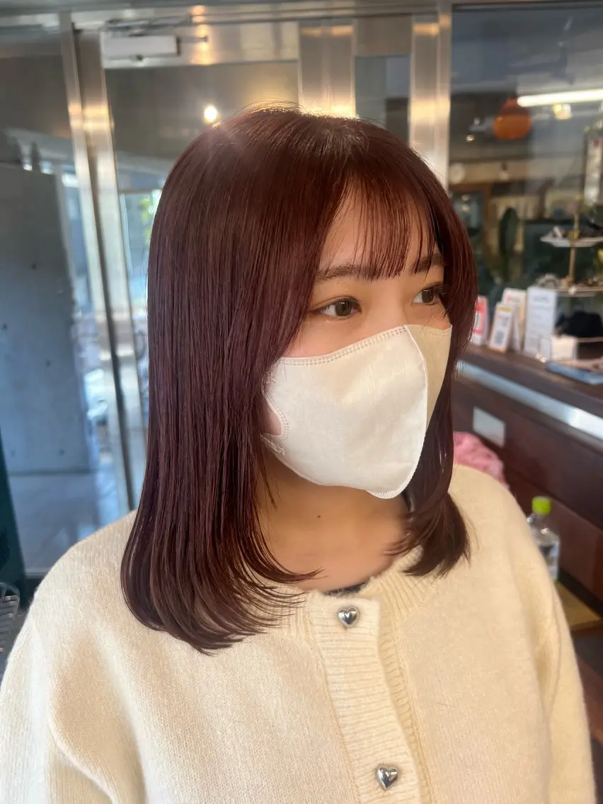 ミディアム ヘアカラー 土田かほ/本日🈳 透明感カラー🍃のヘアスタイル