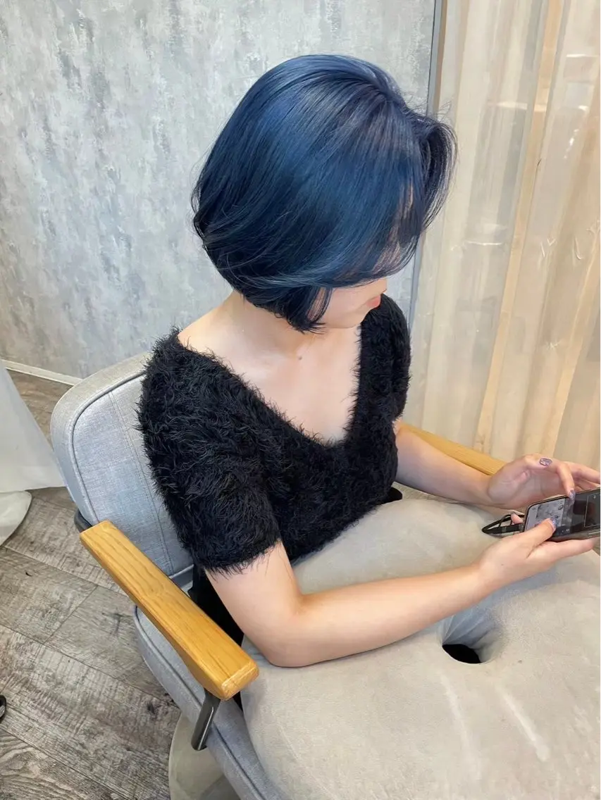 カラー ブリーチ ミント ミントグリーン ブリーチなしカラー ヘアカラー 🌷なのは/縮毛矯正 /カラーモデル募集のヘアスタイル