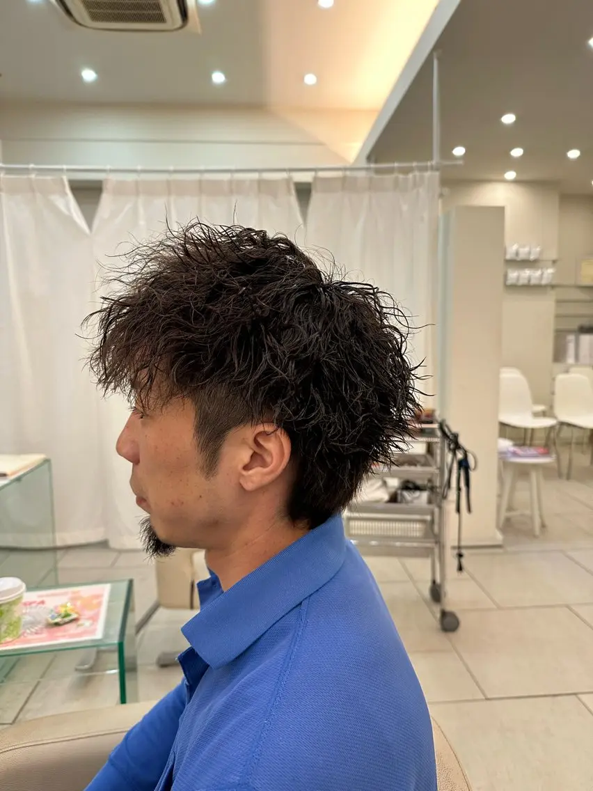 メンズ カット パーマ メンズ特化/メンズ パーマ/ハイトーンのヘアスタイル