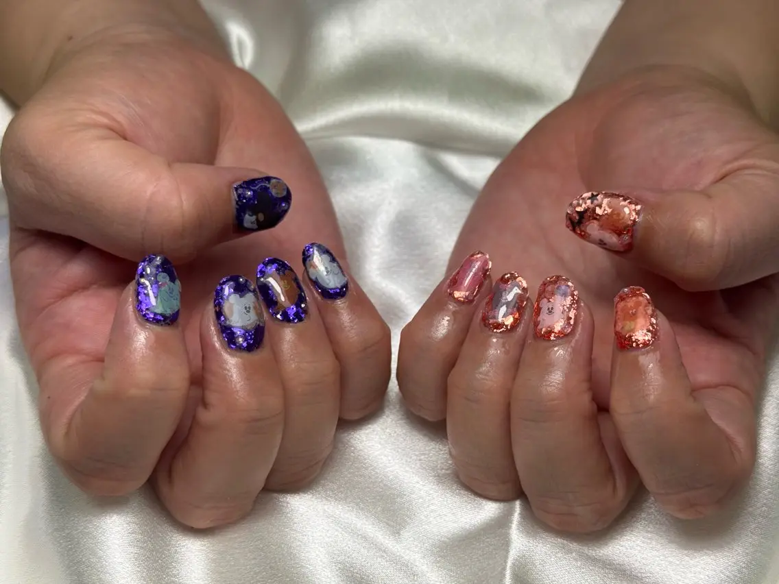 ネイル ハロウィン ホログラムネイル 持ち込み Miyabi ◡̈ ˚₊‧のネイルデザイン