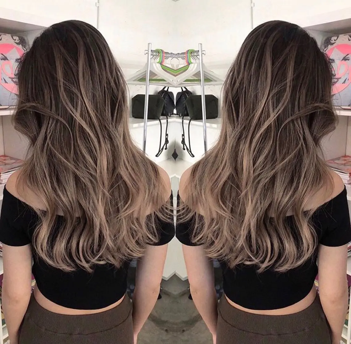 ロング カラー 佐伯 りょうのヘアスタイル