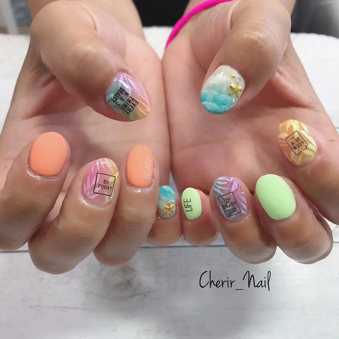 ネイル アートネイル マットネイル ワンカラーネイル パステルネイル ショートネイル Cherirnail kaoriのネイルデザイン