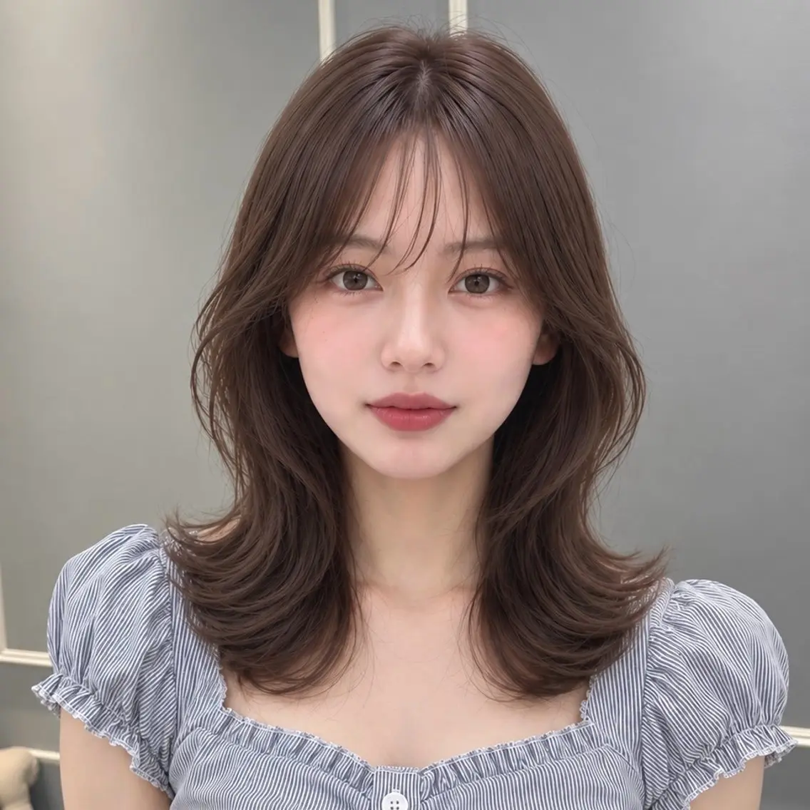 ミディアム カラー カット ヘアカラー トリートメント 韓国🫧髪質改善🫧 レイヤー🫧渡辺のヘアスタイル