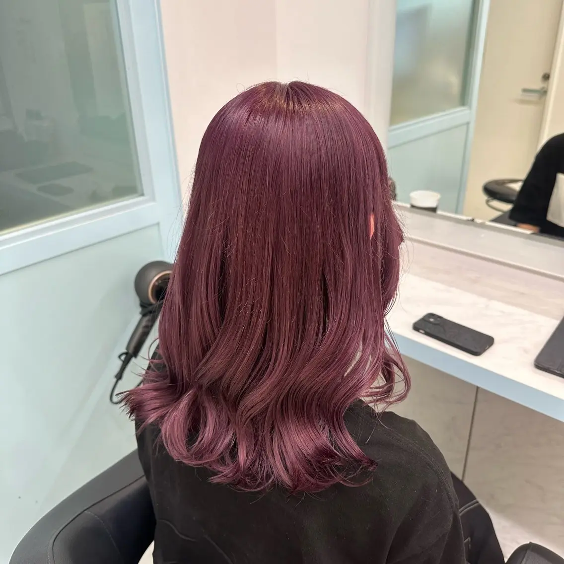 セミロング パーマ ヘアカラー トリートメント ヘッドスパ ヘアセット 暖色🩷透明感カラー ♡Maika♡のヘアスタイル