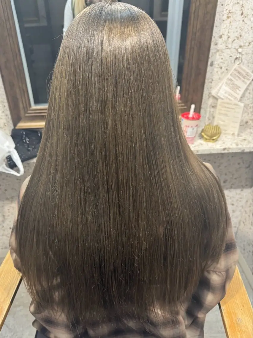 ロング カラー ブリーチ ブルーカラー 透明感カラー ブリーチなしカラー オリーブカラー ヘアカラー [lani ] konatsuのヘアスタイル
