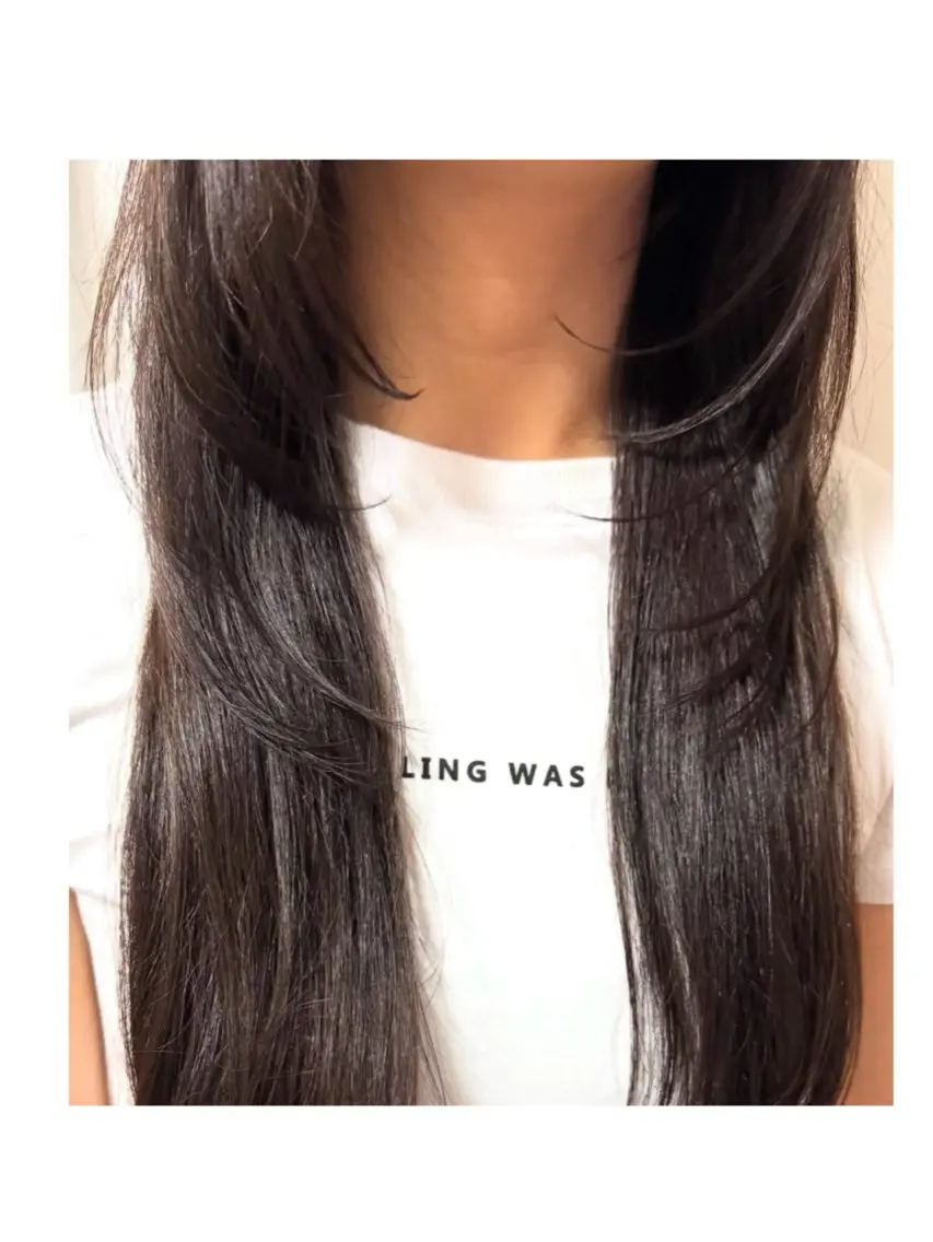 ロング 顔まわりレイヤー レイヤーカット 🌺 mana🌺のヘアスタイル