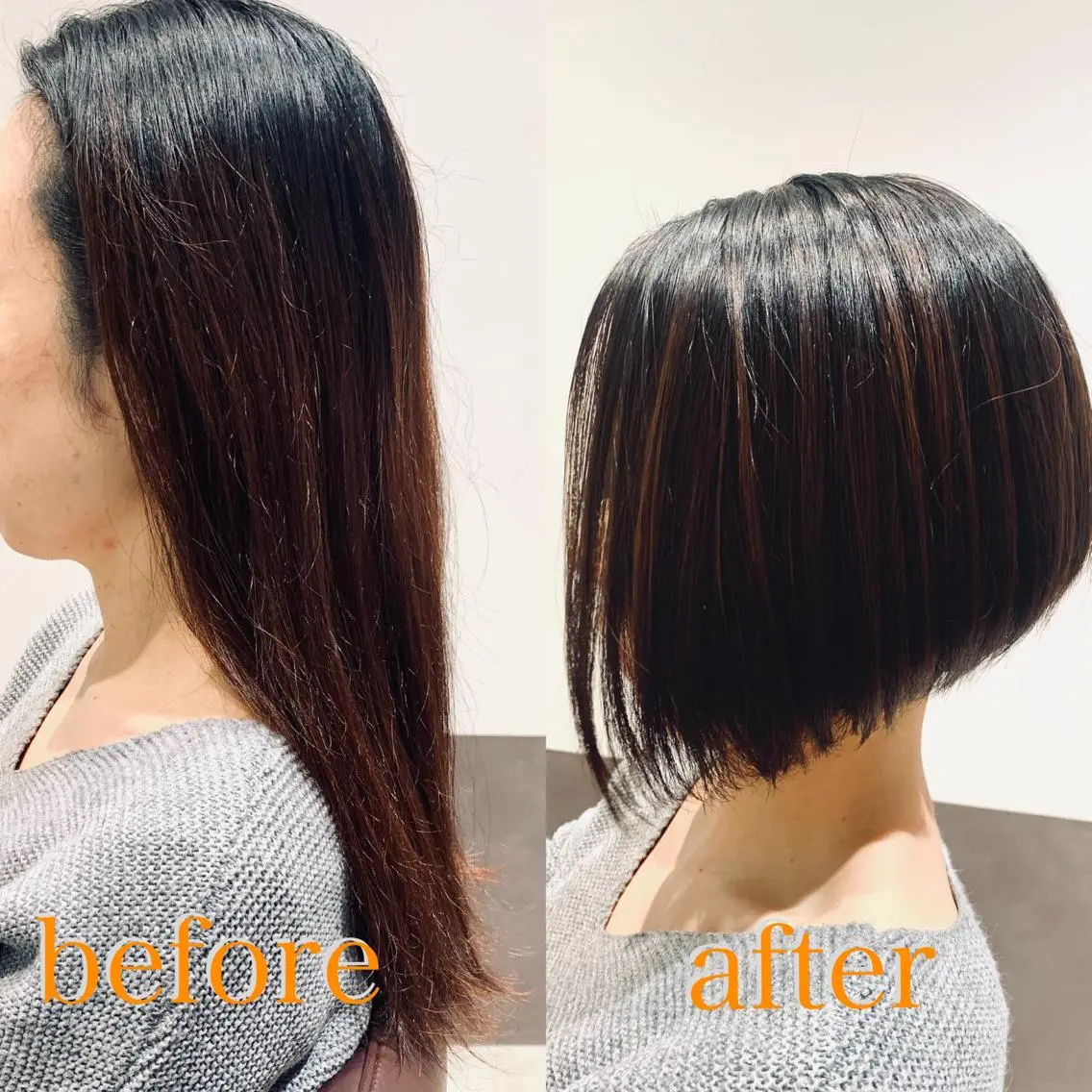 ミディアム ボブ 縮毛矯正 トリートメント イガラシ ジュン/髪質改善のヘアスタイル