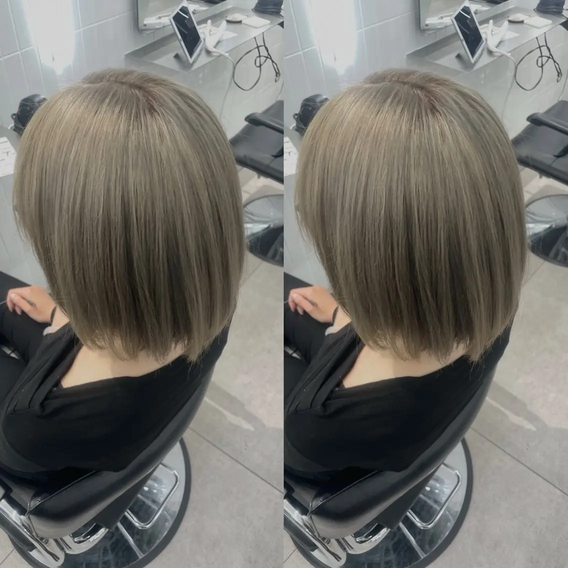 ミディアム カラー グレージュ ヘアカラー 表参道/ハイライト バレイヤージュのヘアスタイル