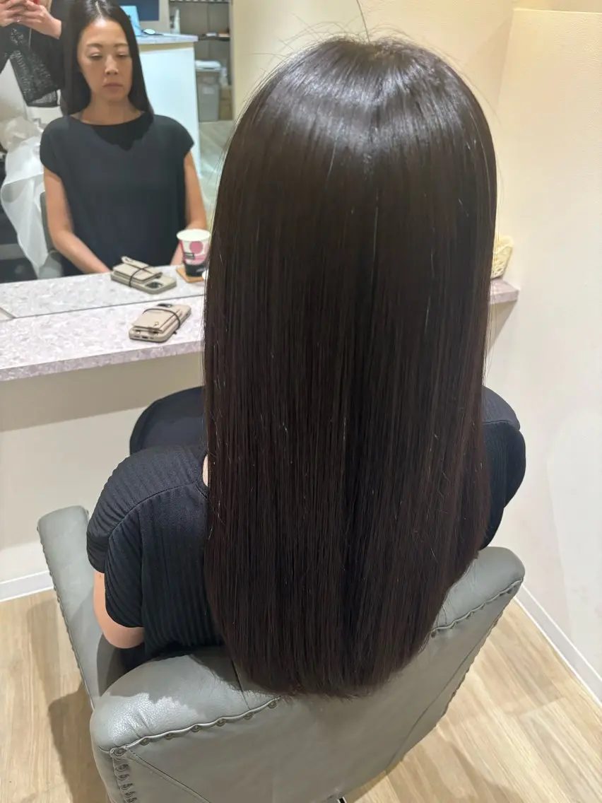 ロング 縮毛矯正 中田 渚のヘアスタイル