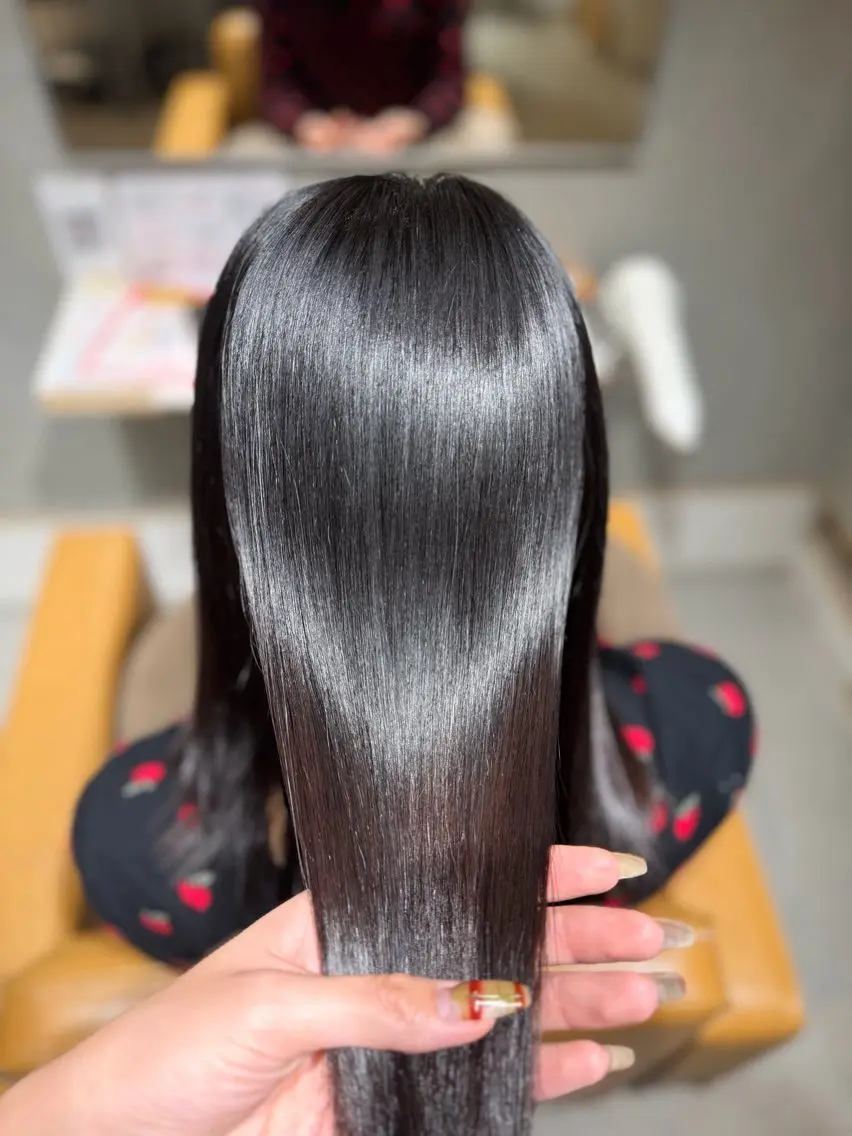 ロング パーマ 髪質改善 縮毛矯正 ストレートパーマ MIO/天王寺/ 髪質改善/艶カラーのヘアスタイル
