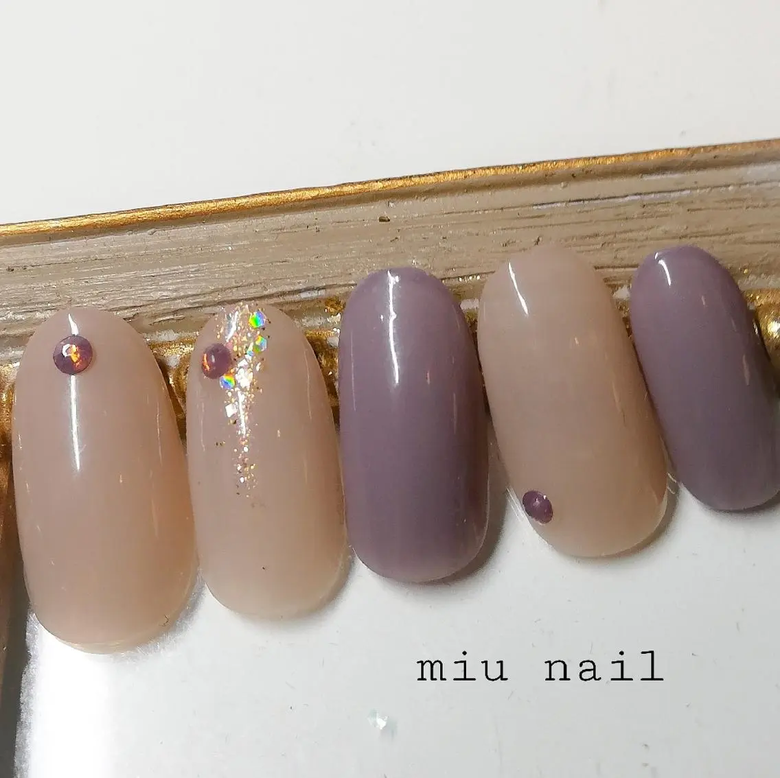 ネイル ラメ(グリッター) ストーンネイル MIU nailのネイルデザイン