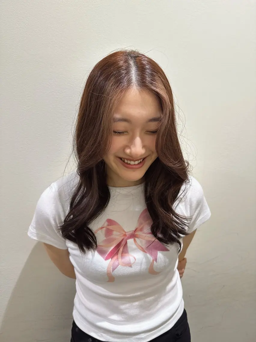ロング 韓国風ヘア レイヤーカット カットモデル無料 / 豊中  カナのヘアスタイル