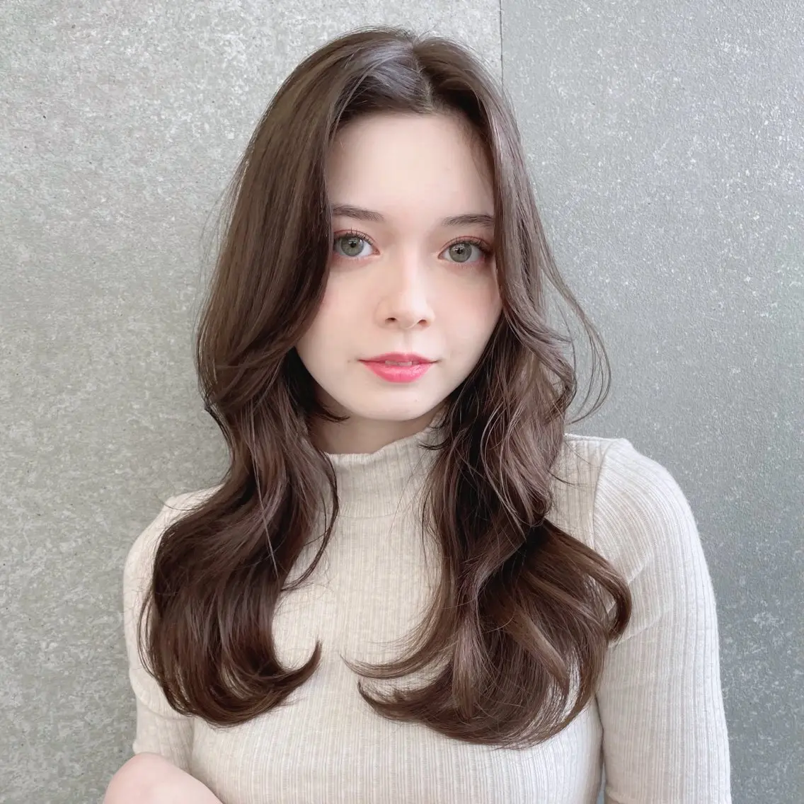 💕❣️初めてのカラーはこちら❣️💕　ブリーチ無しダブルカラー＋韓国風に合わせカット＋1stepトリートメントの写真