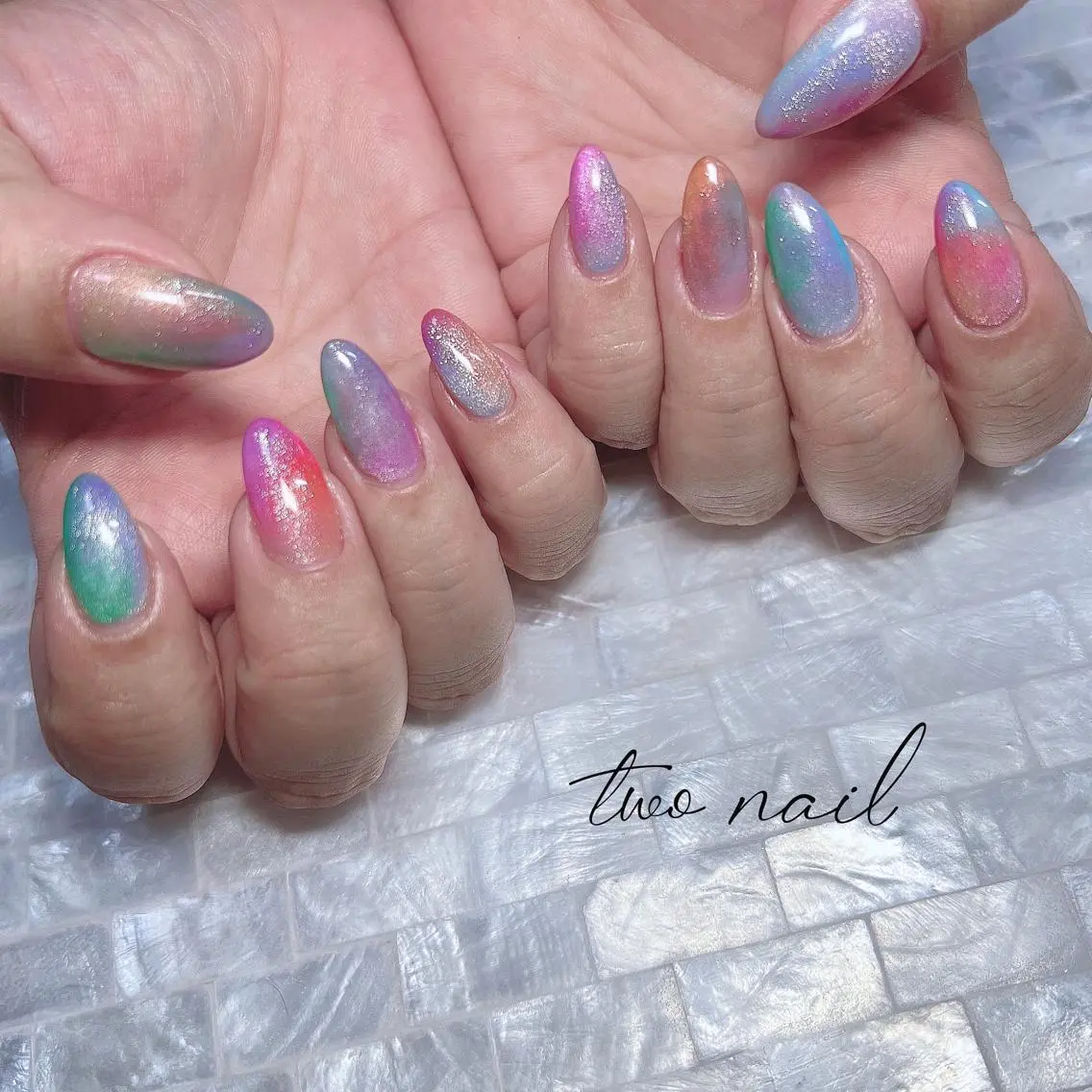 ネイル アートネイル フットネイル ハート マグネットネイル ニュアンスネイル ハンドネイル two nailのネイルデザイン