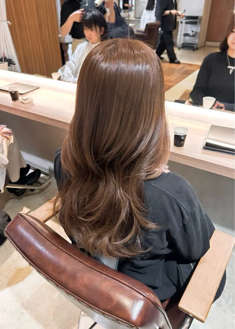 セミロング ヘアカラー トリートメント 山本美月♥️艶カラー 🦄暖色カラー♥️のヘアスタイル