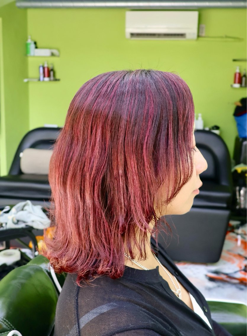 ミディアム カラー ミディアムパーマ ブリーチ ダブルカラー ボブ 髪質改善 ヘアカラー 湘南台ORCO 店長 ✨RYUのヘアスタイル