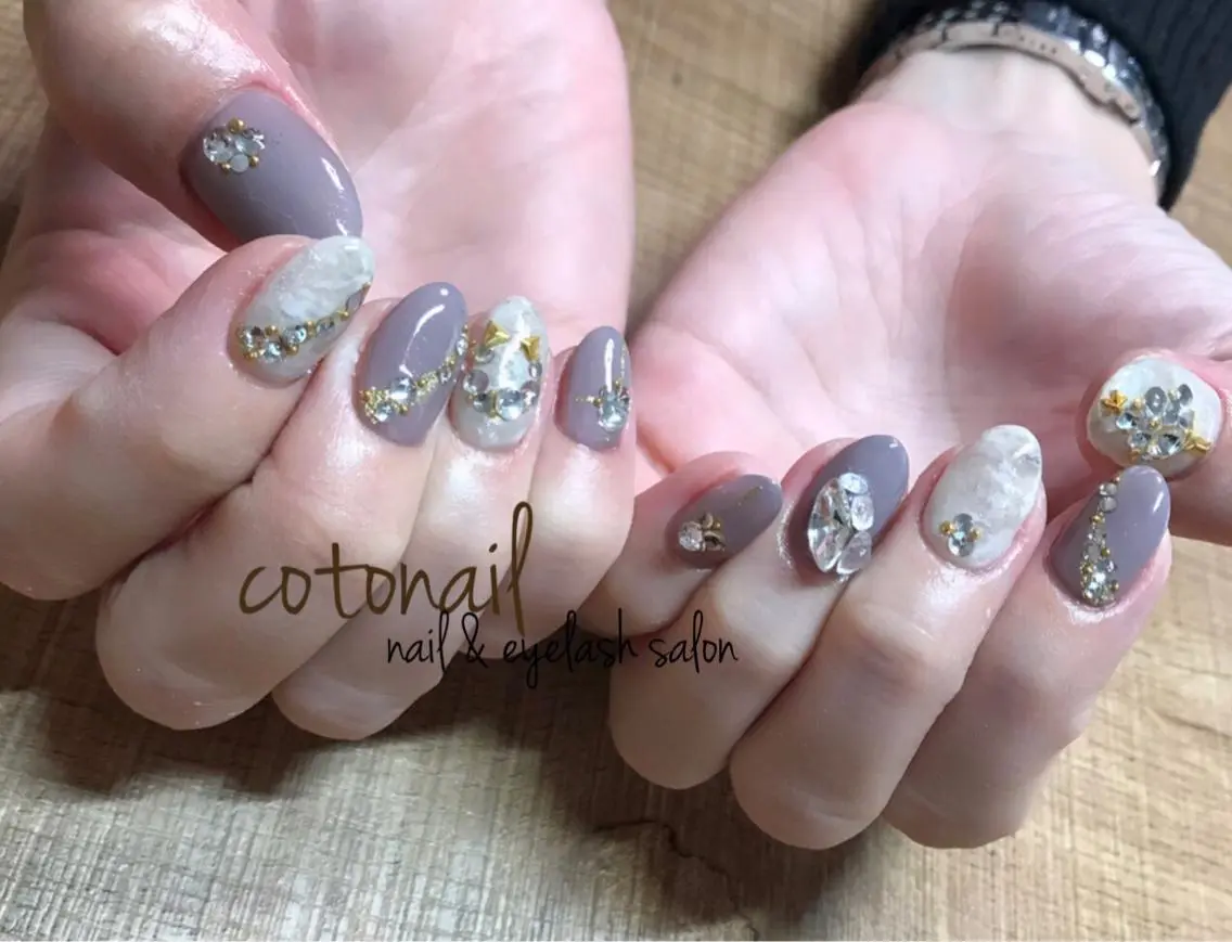 セミロング ネイル アートネイル ハンドネイル ツメトマツゲ .のネイルデザイン