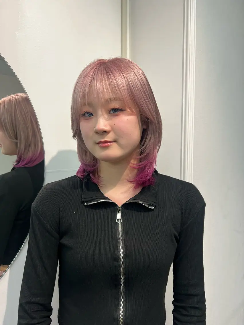 ミディアム カラー ヘアカラー 横浜/ブリーチ/ ダブルカラー/RINのヘアスタイル
