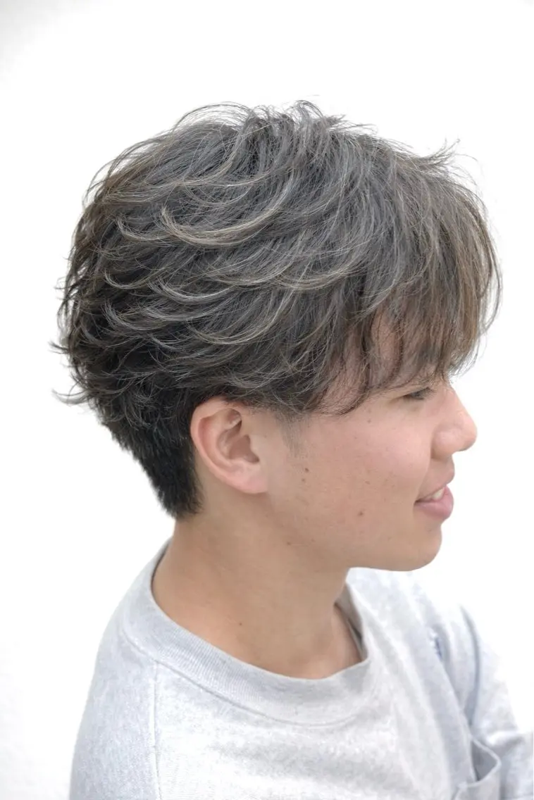 ショート パーマ メンズ カット パーマ メンズ特化/パーマ/ 髪質改善　高野奨馬のヘアスタイル