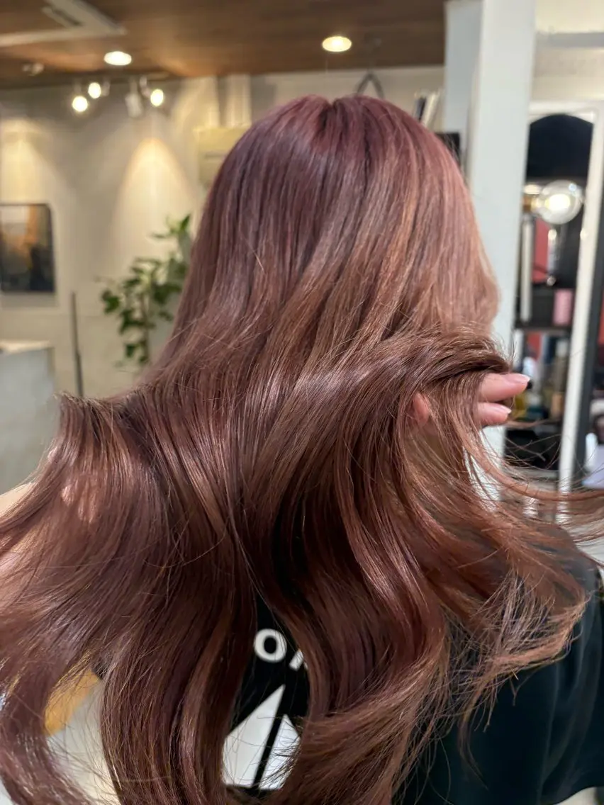 ロング カラー ピンクカラー 𝐍𝐚𝐧𝐚{ LEB/神戸三宮元町のヘアスタイル