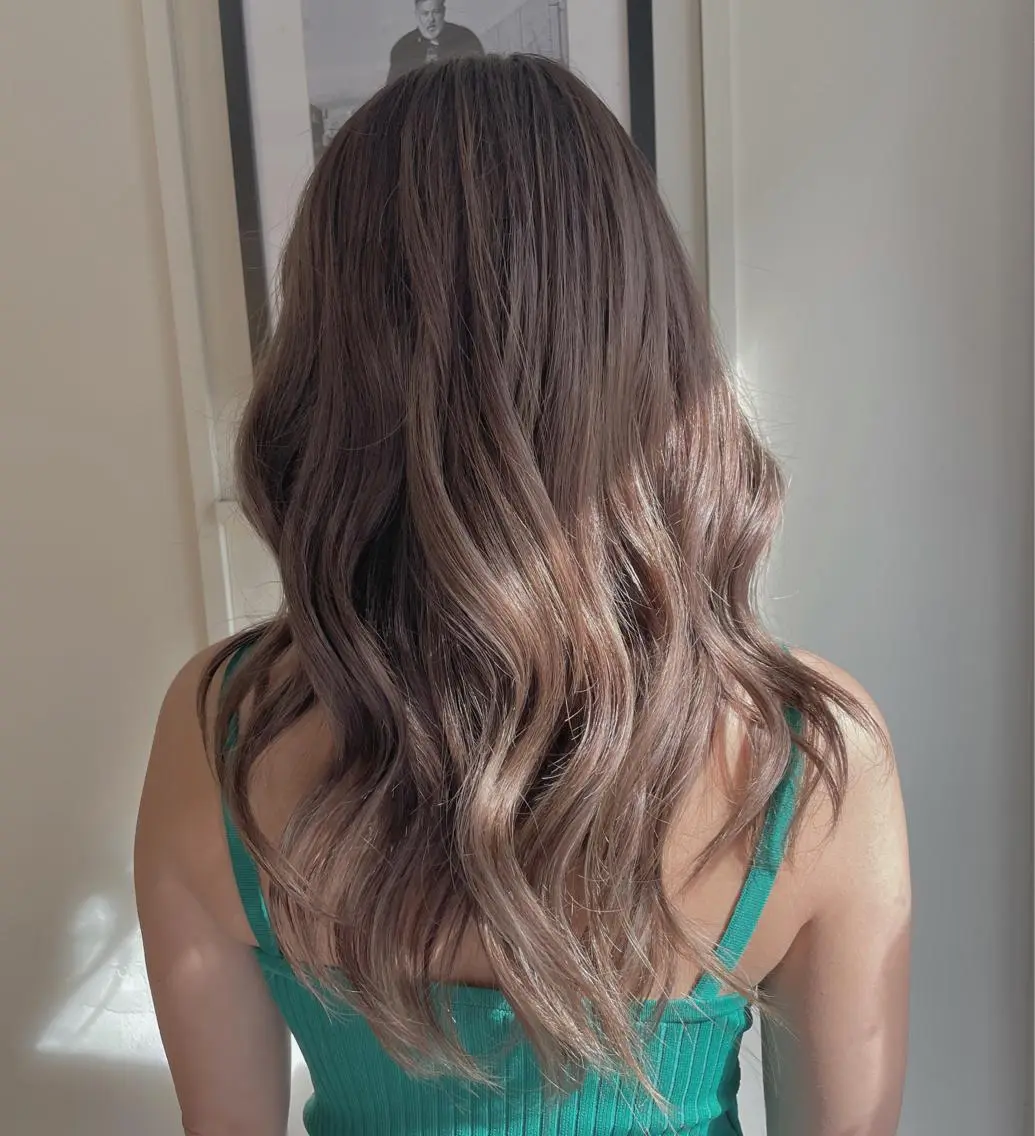 セミロング カラー パーマ ベージュカラー 透明感カラー ハイライトカラー ハイライト ARISA 学芸大学/海外ヘアのヘアスタイル