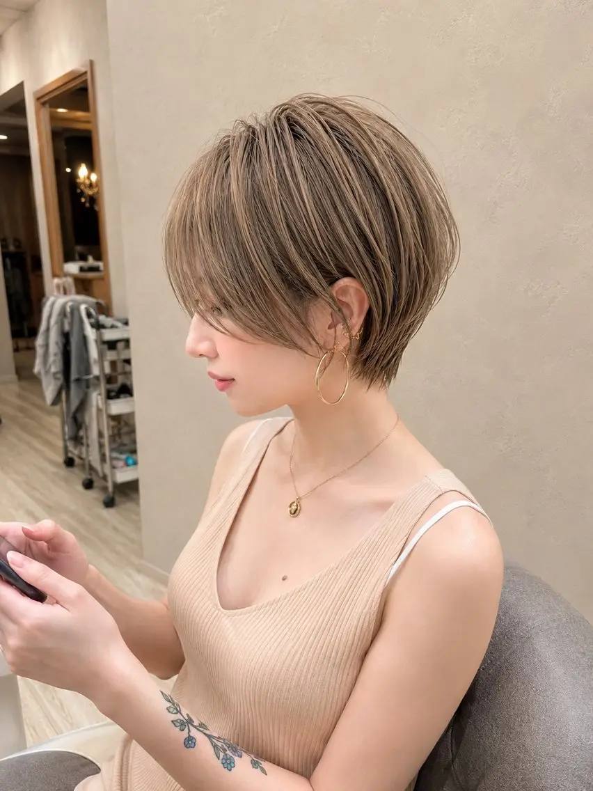 ショート ショートヘア レイヤーカット特化のヘアスタイル