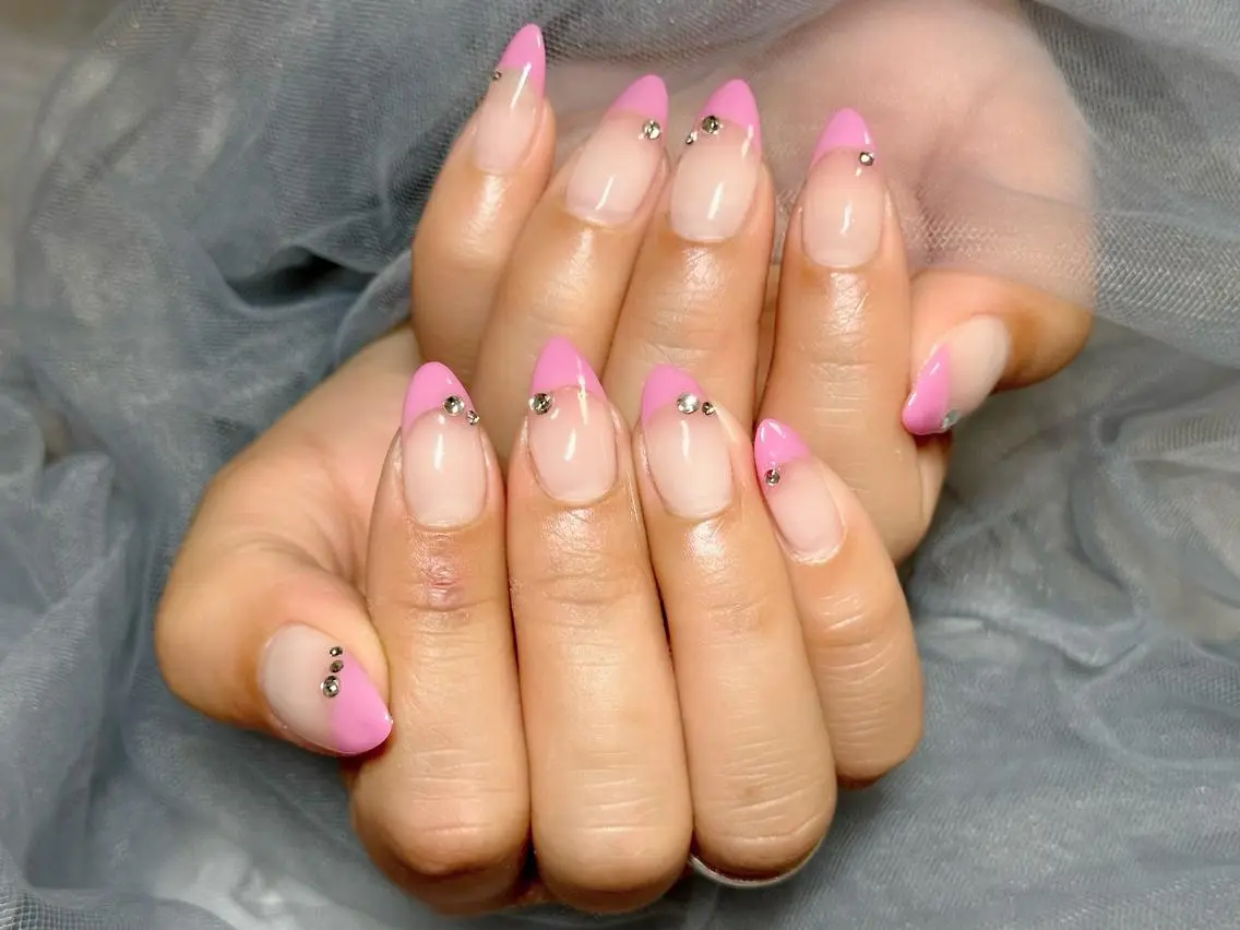 ネイル フレンチネイル ピンク シンプルネイル ハンドネイル Nail Salon KURELLYのネイルデザイン
