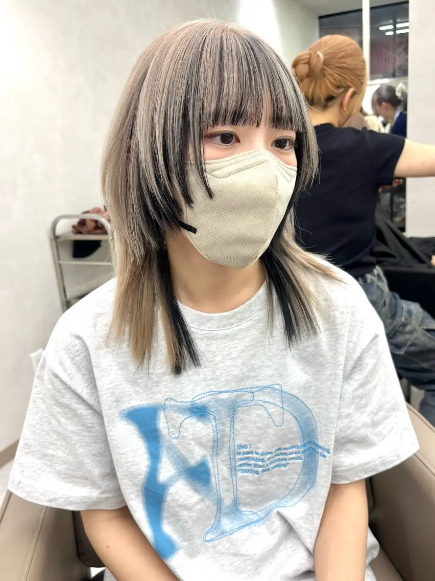 ミディアム カラー ヘアカラー トリートメント モテレイヤー♡ ブリーチ/akariのヘアスタイル
