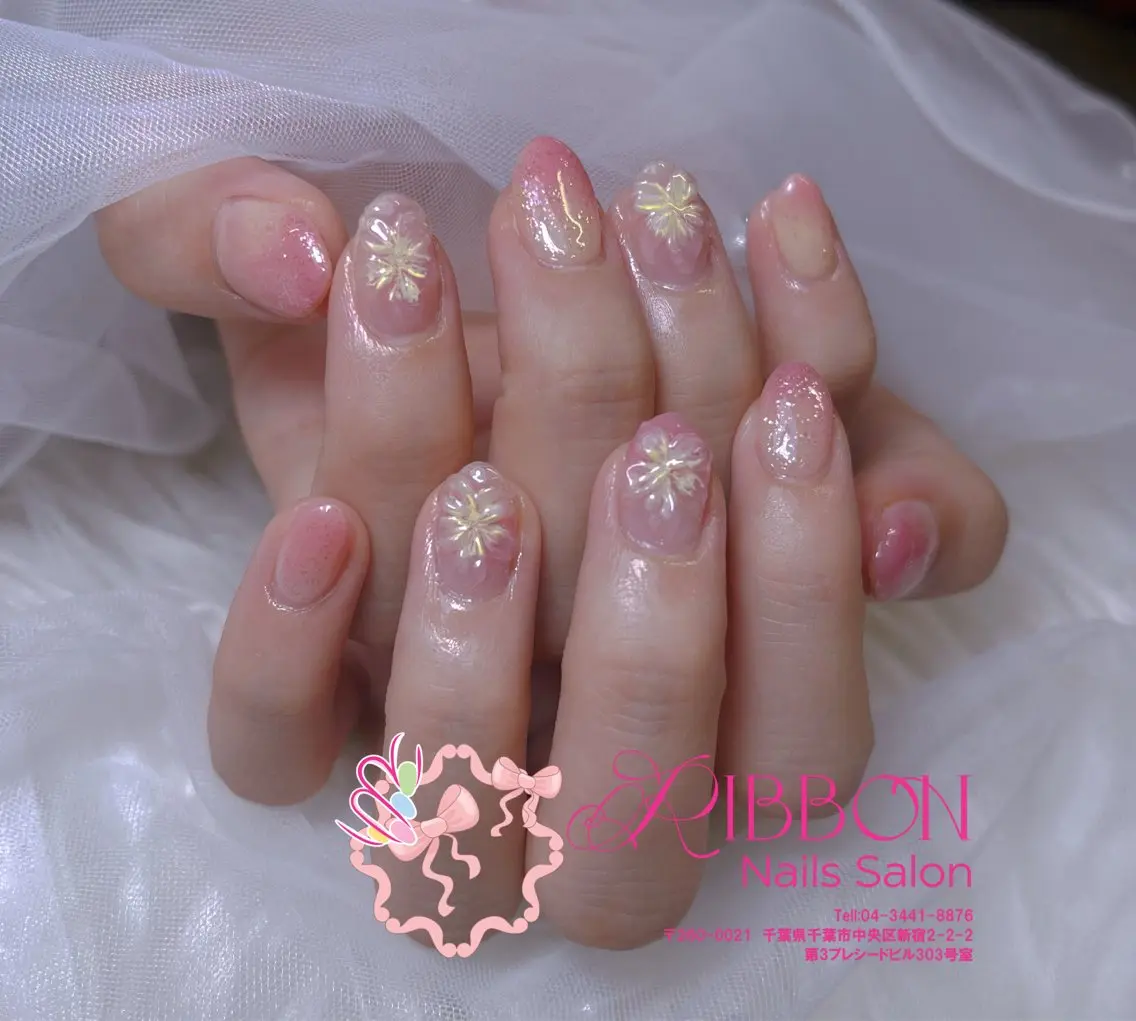 ネイル フットネイル フレンチネイル ジェルネイル マグネットネイル 持ち込み ハンドネイル Ribbonnail salonのネイルデザイン