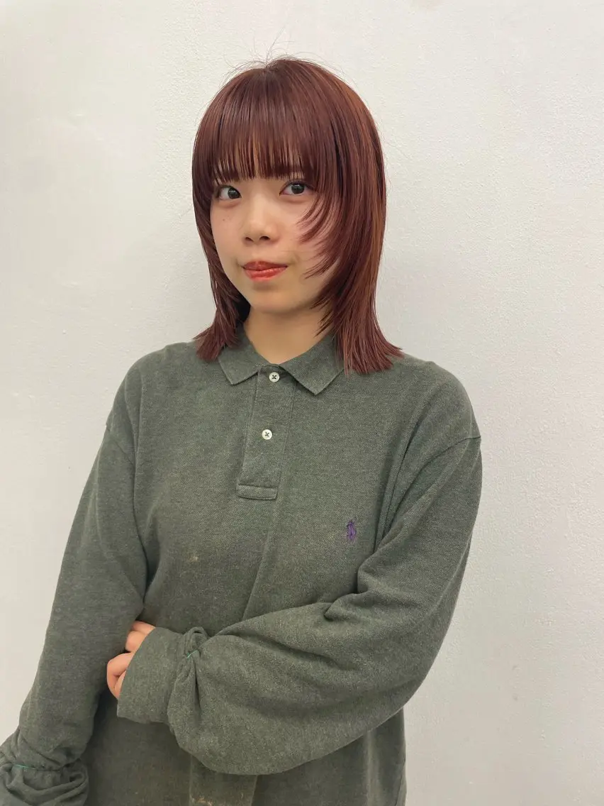 ミディアム カラー カット ヘアカラー トリートメント sakura🌸 レイヤー/韓国ヘアのヘアスタイル