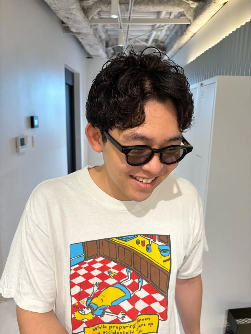 ショート カラー パーマ ヘアアレンジ メンズ メンズパーマ ショートヘア カット パーマ トリートメント ヘッドスパ ヘアセット 押切 響　のヘアスタイル