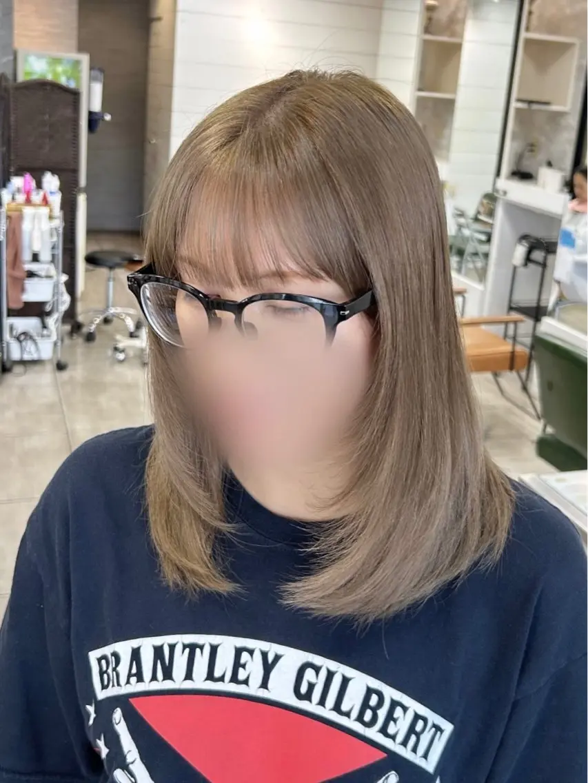 ミディアム トリートメント カット ヘアカラー レイヤー/艶髪カラー 森本くるみのヘアスタイル