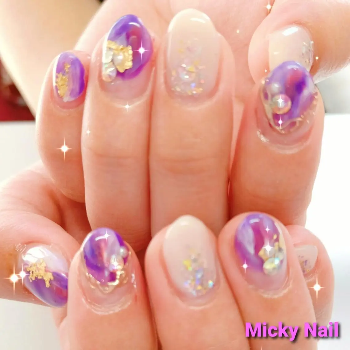 ミディアム パープルカラー Micky nail chikushinoのその他イメージ