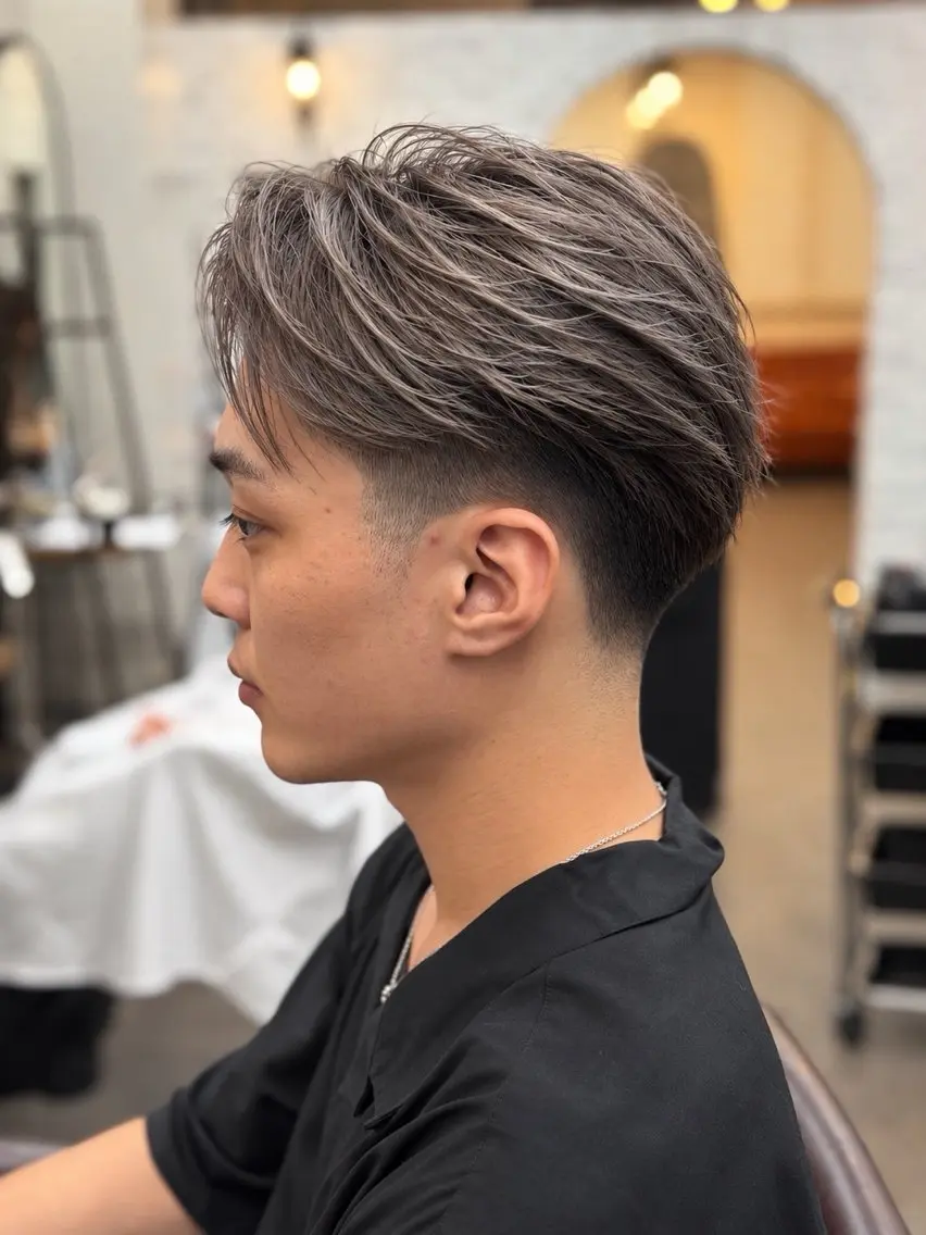 ミディアム カラー メンズ カット ヘアカラー トリートメント 🌿ガクト 🌿艶髪透明感のヘアスタイル