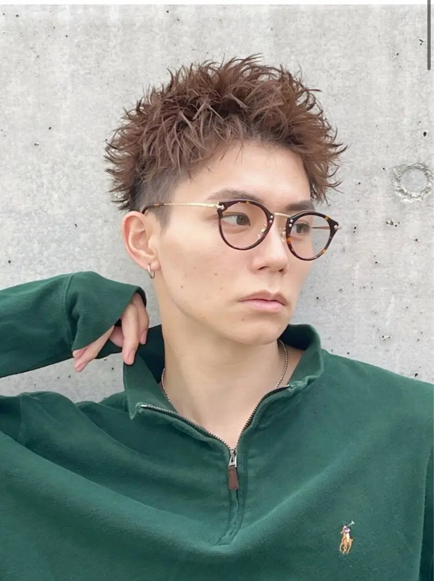 ショート カット メンズパーマ熊谷 フェザーパーマのヘアスタイル