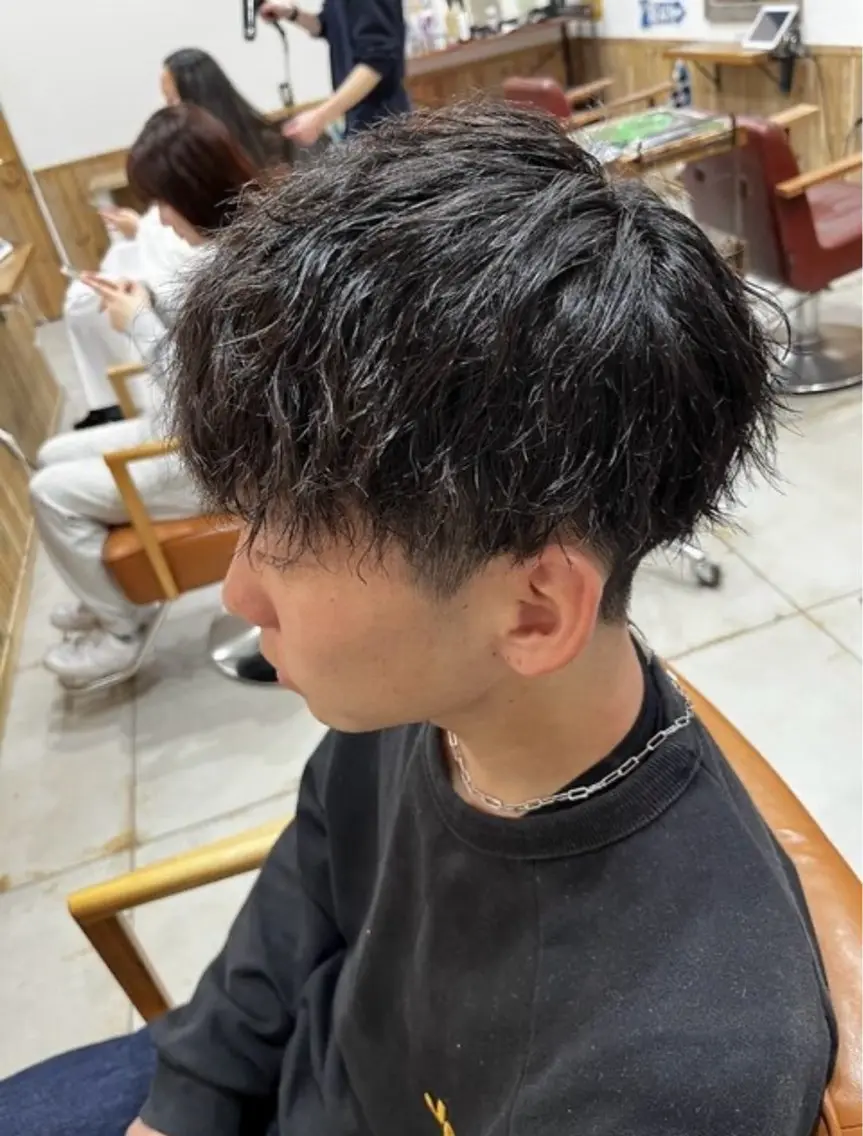 メンズ カット パーマ トリートメント 🌈ダブルカラー🌈 💚みやのしんじ💚のヘアスタイル
