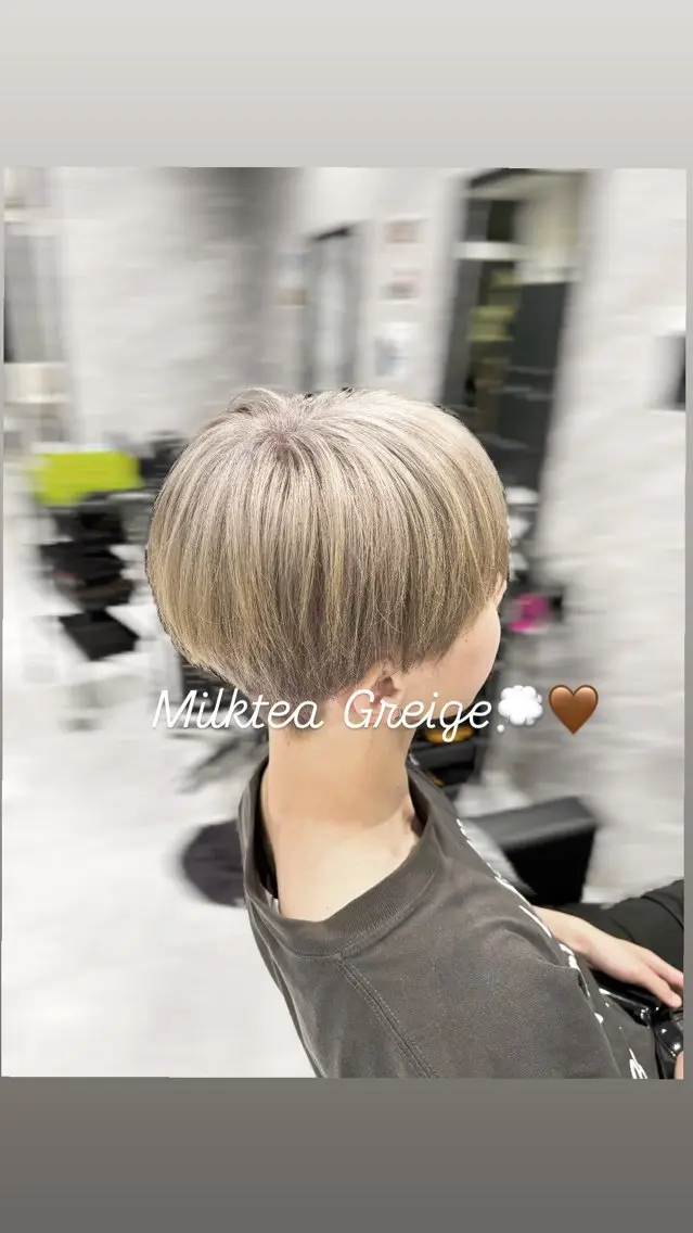 ショート カラー メンズ ヘアカラー 🫧ハイトーン 🌈透明感☘️らいのヘアスタイル
