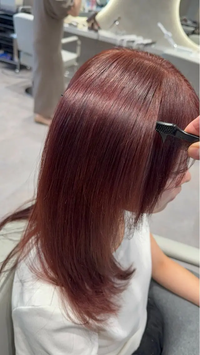 カラー ブリーチ ブリーチなしカラー ピンクカラー 原野 実優羽のヘアスタイル