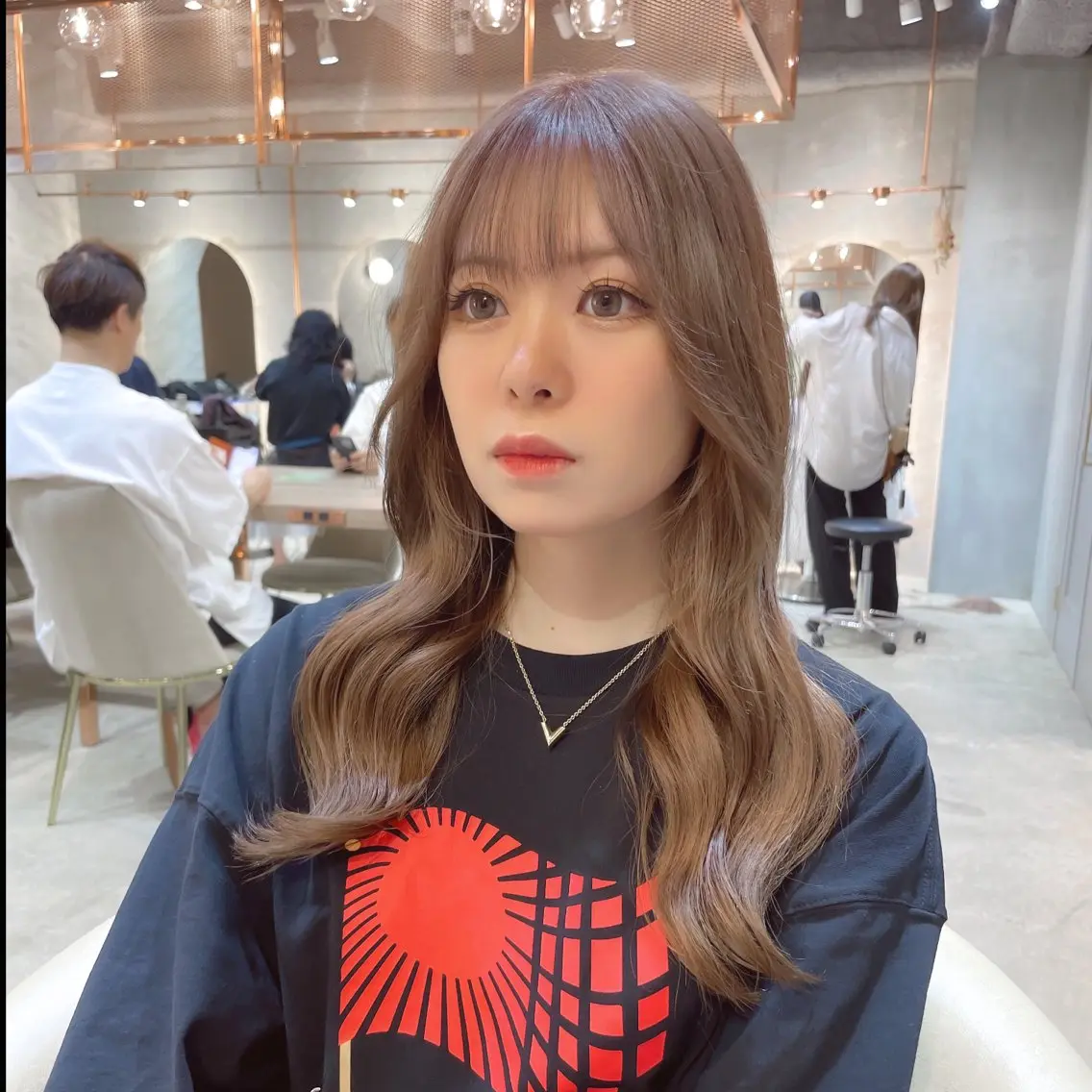 セミロング カラー カット ヘアカラー 縮毛矯正 トリートメント レイヤー/韓国ヘア 縮毛矯正🫧鈴木颯のヘアスタイル