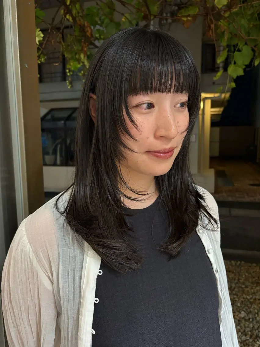 セミロング レイヤーカット 下北沢美容室／ 竹内菜々花のヘアスタイル