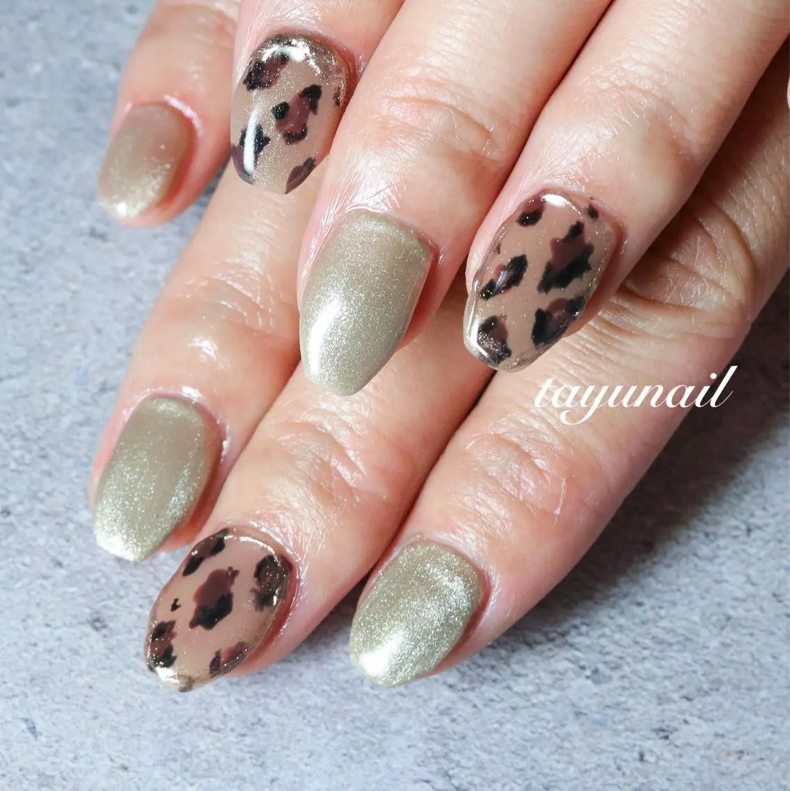 ネイル アニマル柄 アートネイル ブルー フットネイル ジェルネイル ネイルサロン 【たゆnail】のネイルデザイン