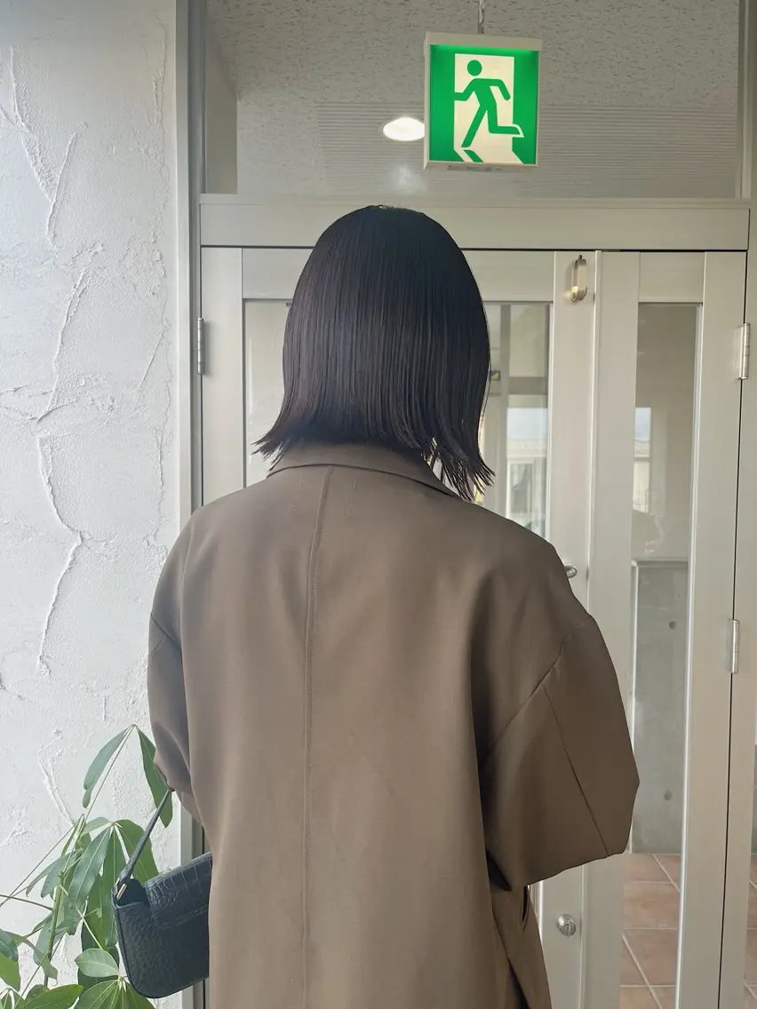 ミディアム ボブ カット ヘアカラー トリートメント 荒川泰輝/オリーブ カラー/透明感カラーのヘアスタイル