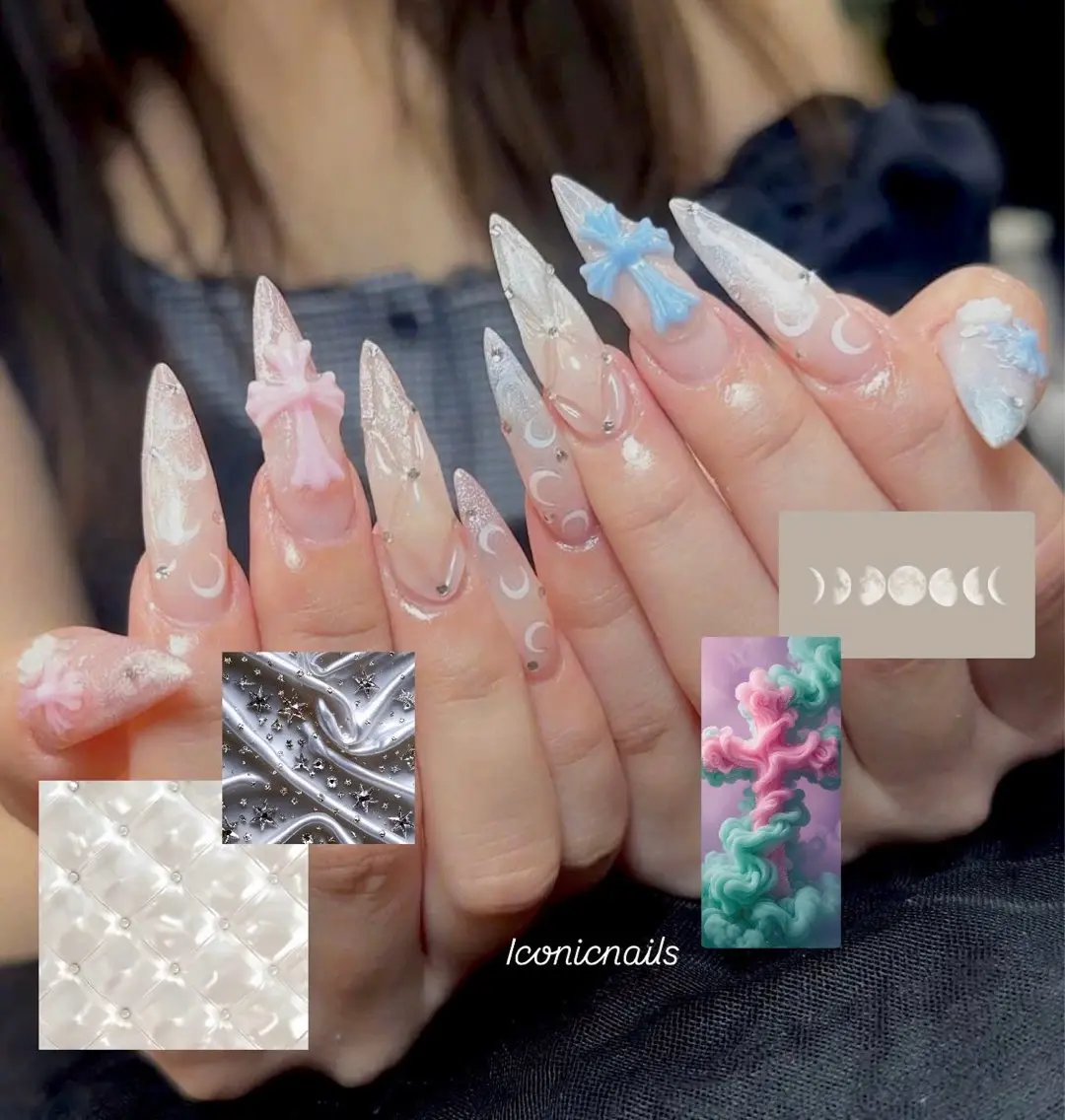 ネイル アートネイル キラキラネイル ラメ(グリッター) ロングネイル 持ち込み Iconic Nailのネイルデザイン