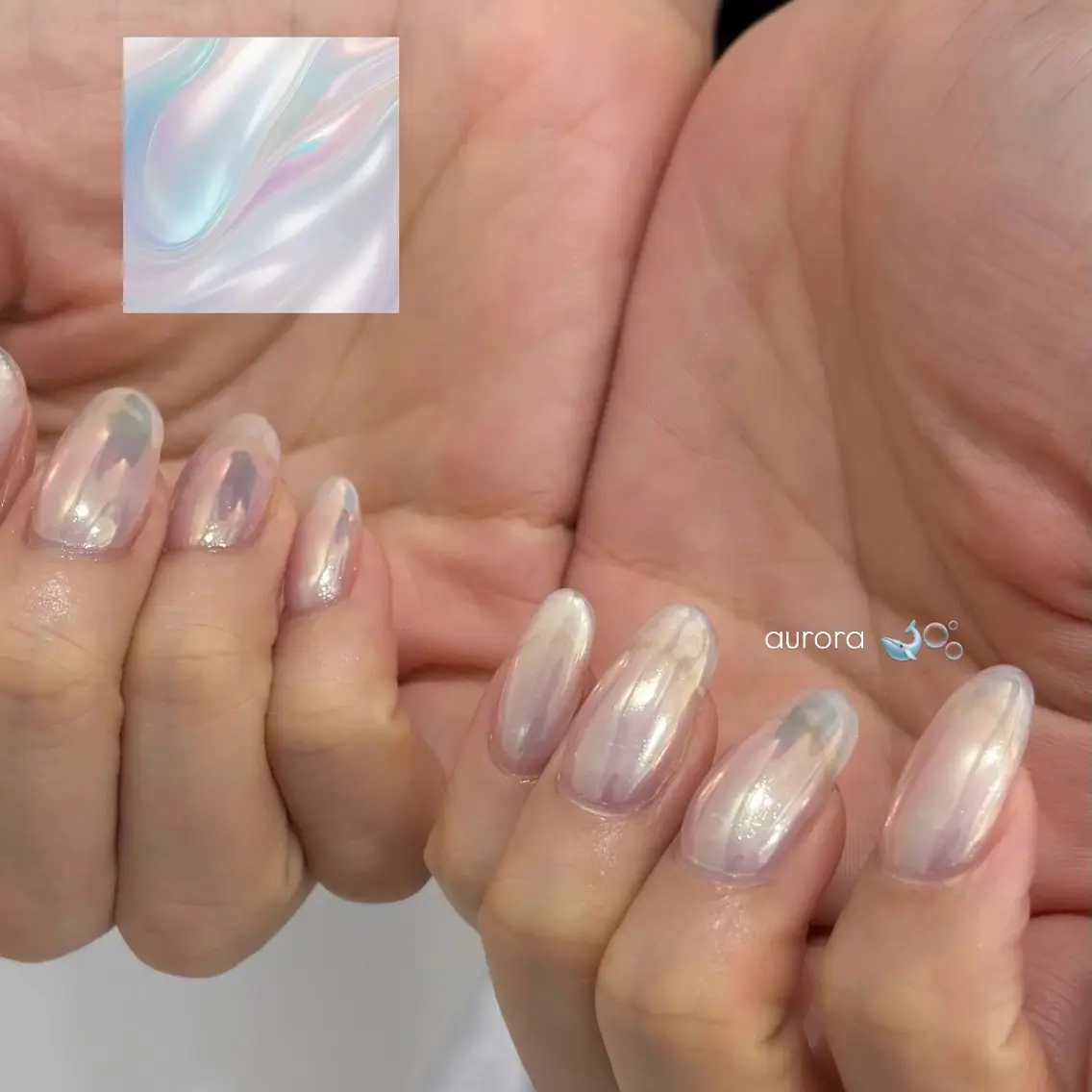 ネイル オーロラネイル ミラーネイル ハンドネイル ︎︎ ruane. ルアネのネイルデザイン